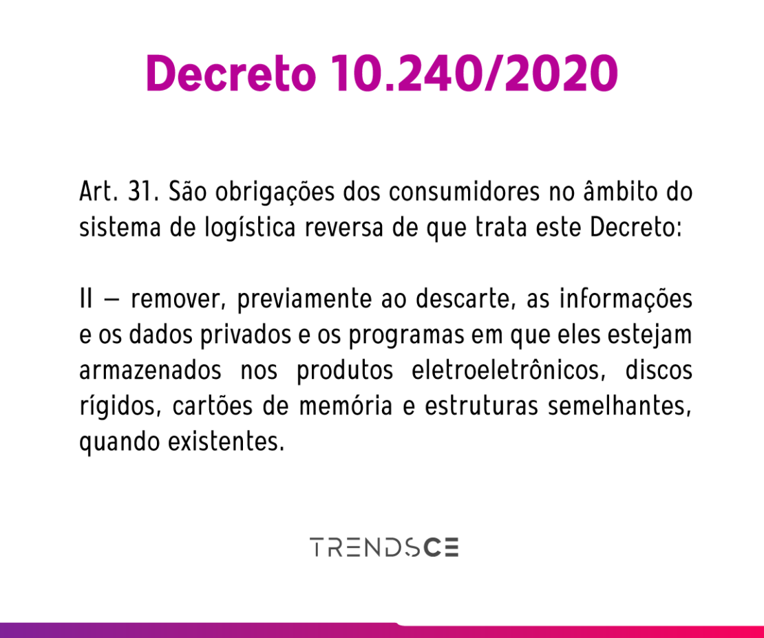 decreto sobre descarte de eletrônicos